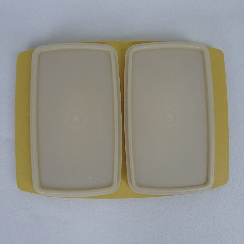 Vintage 1970's Tupperware Double Deli Server Tray #816-2 Harvest Gold